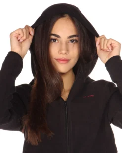 ON SPIRIT - PILE NERO CON CAPPUCCIO E FULL ZIP DA DONNA AD01134