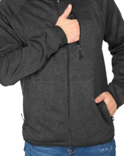 ON SPIRIT - Pile nero con zip frontale in tessuto knit polar da uomo - AU01951 CARLO
