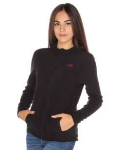 ON SPIRIT - PILE NERO DA DONNA CON CAPPUCCIO E ZIP