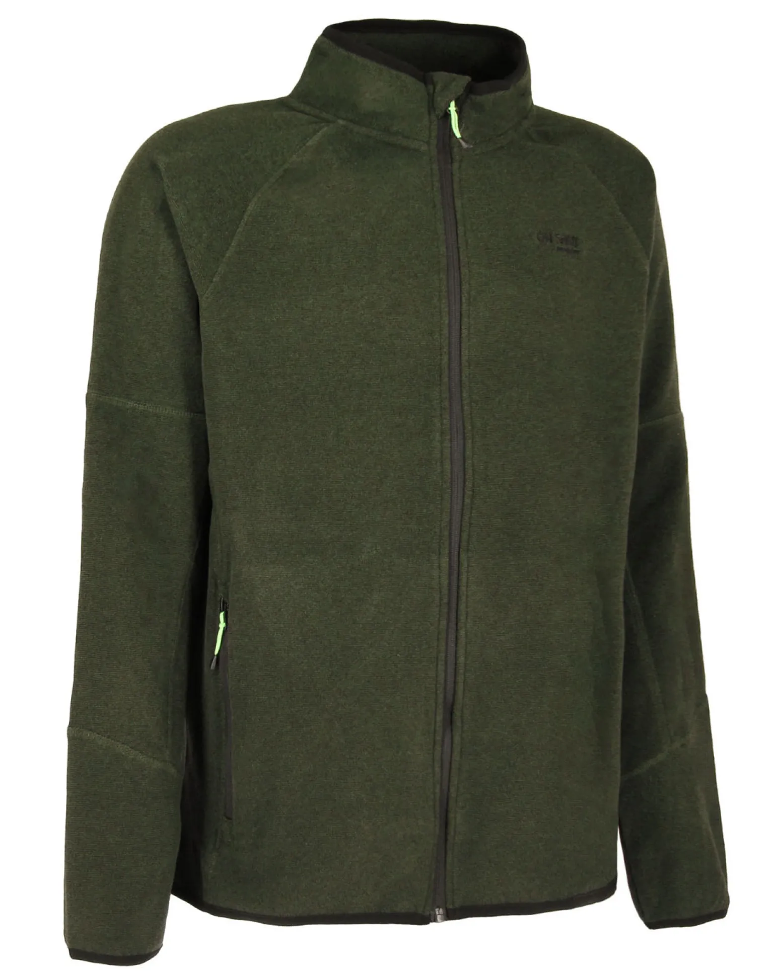 ON SPIRIT - PILE RIGATO UOMO FULL ZIP VERDE SCURO - FABIO