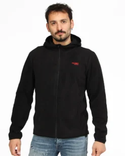 ON SPIRIT - PILE UOMO  CON CACPPUCCIO FULL ZIP NERO - ANDREA