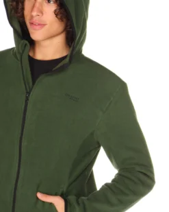 ON SPIRIT - PILE UOMO  CON CAPPUCCIO FULL ZIP VERDE SCURO - ANDREA