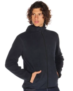 ON SPIRIT - PILE UOMO CON CAPPUCCIO FULL ZIP BLU - ANDREA