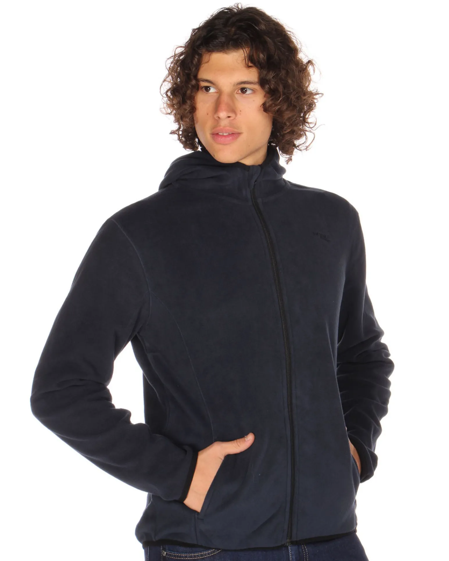 ON SPIRIT - PILE UOMO CON CAPPUCCIO FULL ZIP BLU - ANDREA