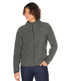 ON SPIRIT - PILE UOMO  CON CAPPUCCIO FULL ZIP GRIGIO SCURO - ANDREA