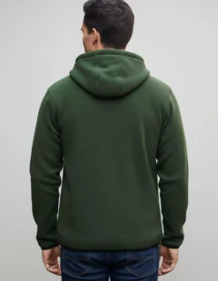 ON SPIRIT - PILE UOMO  CON CAPPUCCIO FULL ZIP VERDE MILITARE - ANDREA