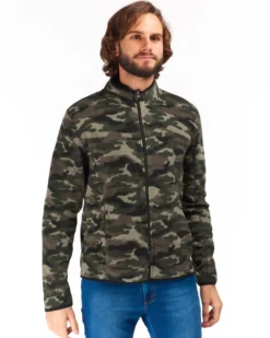 ON SPIRIT - PILE UOMO  FULL ZIP  FANTASIA  MILITARE VERDE ,MARRONE E NERO - ARTURO