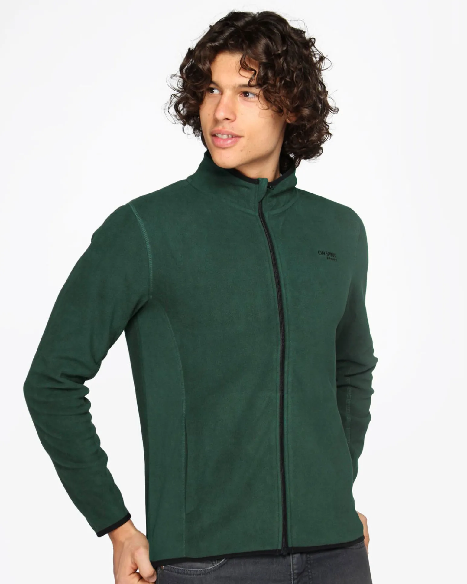 ON SPIRIT - PILE UOMO FULL ZIP VERDE - EMILIO