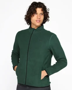 ON SPIRIT - PILE UOMO  FULL ZIP VERDE - EMILIO