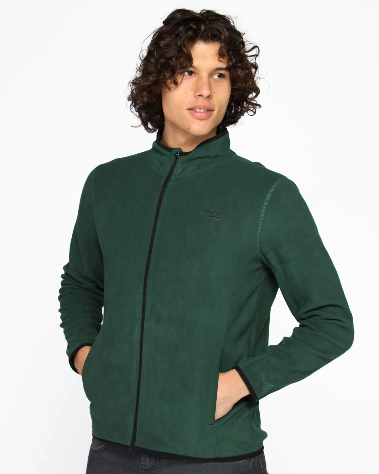 ON SPIRIT - PILE UOMO FULL ZIP VERDE - EMILIO
