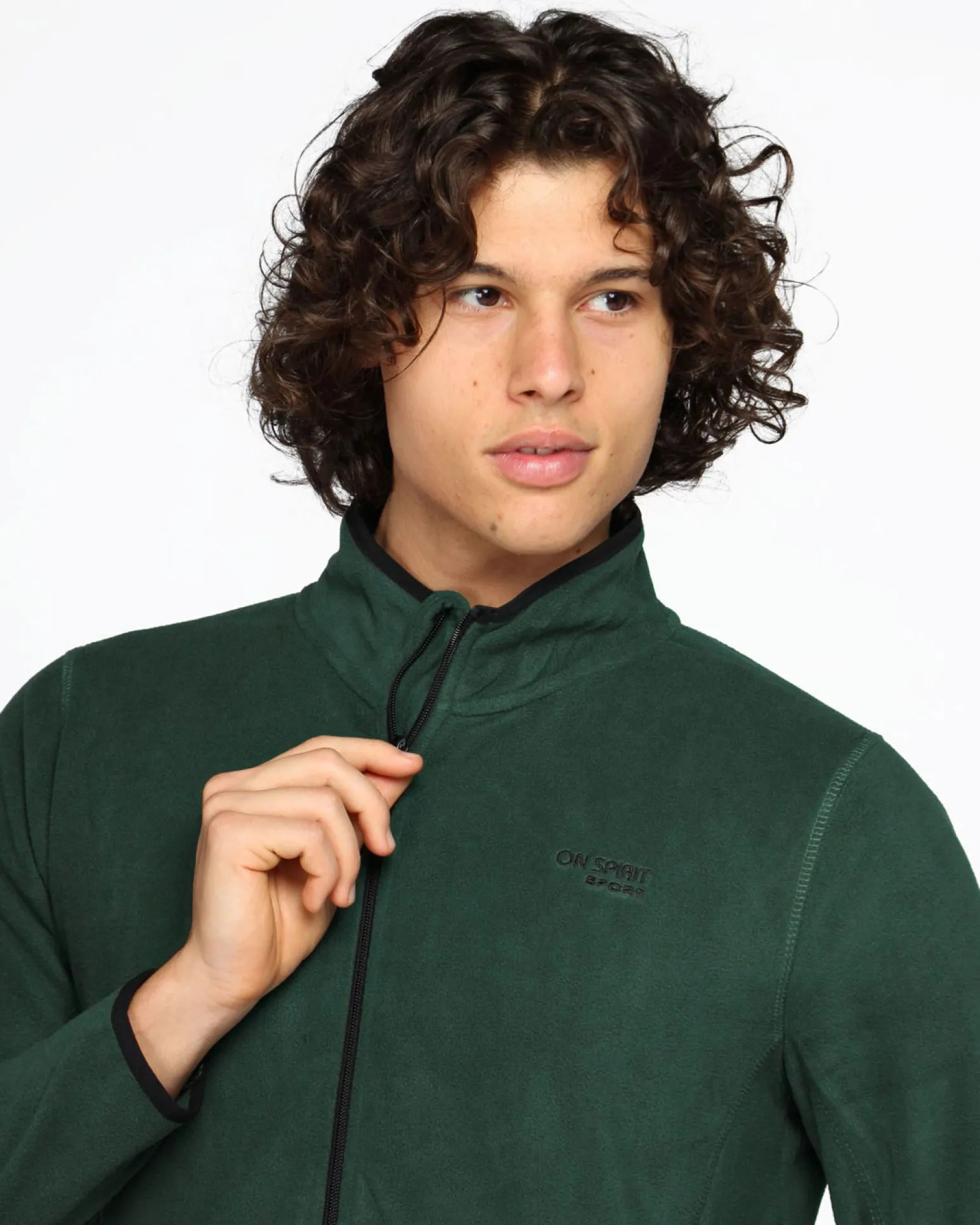 ON SPIRIT - PILE UOMO FULL ZIP VERDE - EMILIO
