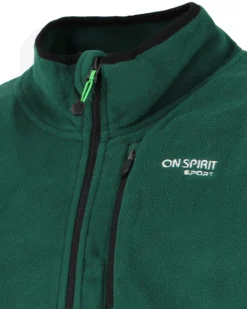 ON SPIRIT - Pile verde scuro e nero da uomo con zip frontale - MATTEO