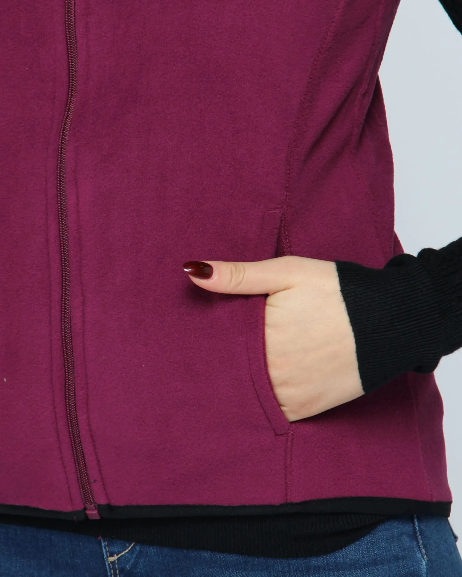 ON SPIRIT - SMANICATO IN PILE DONNA FULL ZIP PORPORA - LUCIA