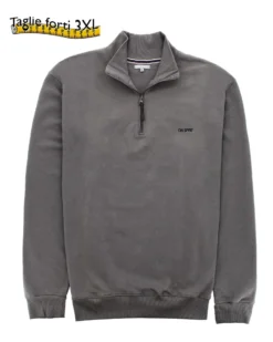 ON SPIRIT - UOMO OVER FELPA PIOMBO MEZZA ZIP