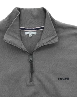 ON SPIRIT - UOMO OVER FELPA PIOMBO MEZZA ZIP