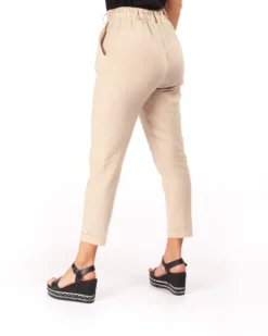 PANTALONE TASCA AMERICA LINO-VISCOSA