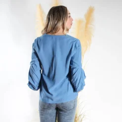 PAQUITA - BLUSA MANICA 3/4 ARRICCIATA