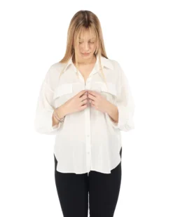 PAQUITA - CAMICIA MANICA LUNGA PATTINE STONDATA