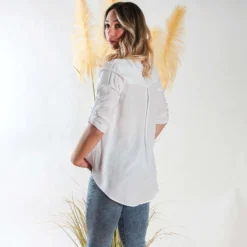 PAQUITA - CAMICIA MANICA 3/4 SCOLLO A V