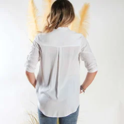 PAQUITA - CAMICIA MANICA 3/4 SCOLLO A V