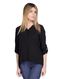PAQUITA - CAMICIA MANICA 3/4 SCOLLO V