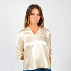 PAQUITA - CAMICIA MANICA 3/4 SCOLLO V
