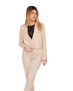 PAQUITA - GIACCA BEIGE CON UN BOTTONE