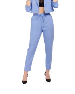 PAQUITA - PANTALONE CELESTE DA DONNA CON VITA ELASTICIZZATA