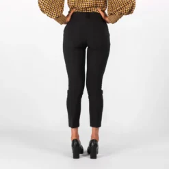 PAQUITA - PANTALONE NERO CON PROFILI CATENA