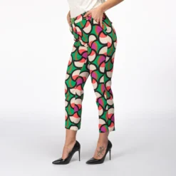 PAQUITA - PANTALONE VERDE TASCA AMERICA E FANTASIA CERCHI