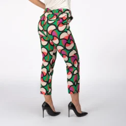 PAQUITA - PANTALONE VERDE TASCA AMERICA E FANTASIA CERCHI