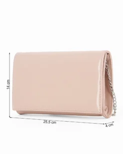 Pochette cipria in vernicecon patta - MADE IN ITALY
