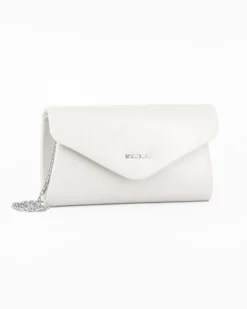 POCHETTE PU C/PATTA A PUNTA+LETTERING