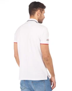 POLO MEZZA MANICA PIQUET RICAMO BANDIERA
