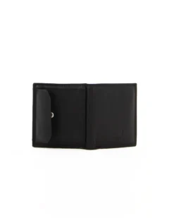 Portafoglio uomo nero  in VERA PELLE, con doppio scomparto banconote, porta carte di credito e portaspicci esterno - Navigare