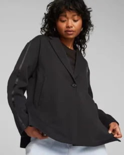 PUMA - Blazer da donna nero con chiusura a bottoni