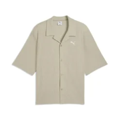 PUMA – CAMICIA GRIGIA WARDROBE ESS WAFFLE BOXY DA UOMO, 634363-61