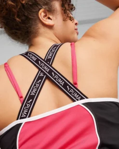 PUMA - Canotta da allenamento rosa e nera