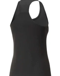 PUMA - Canotta da padel donna nera in tessuto traspirante con logo bianco