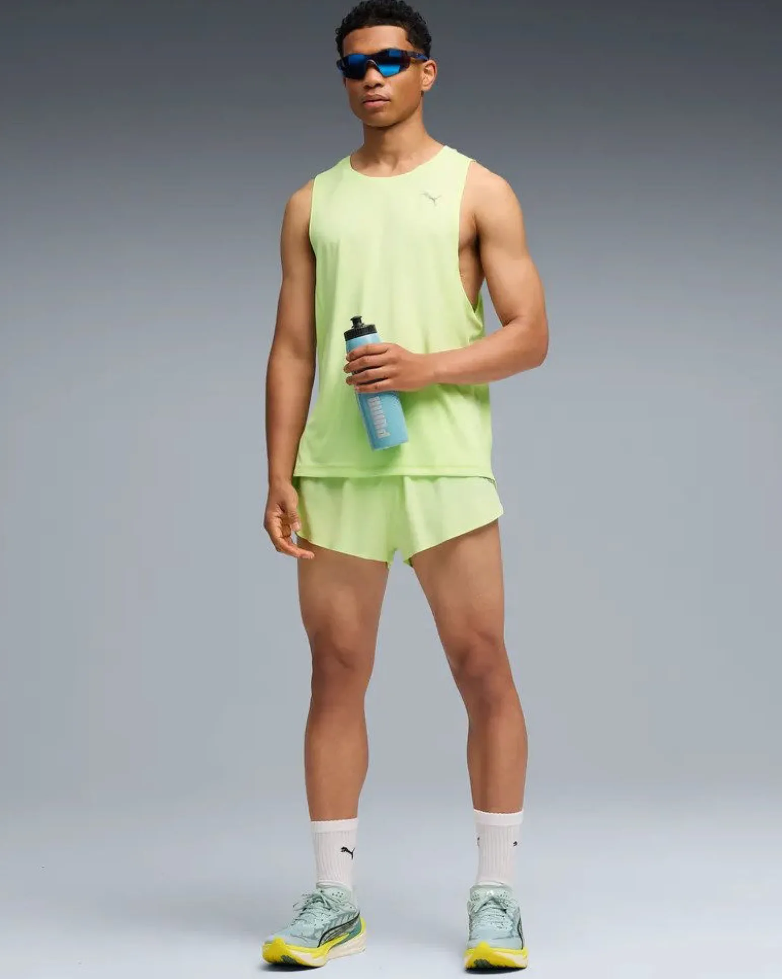 PUMA - CANOTTA GIALLA FLUO RUN VELOCITY TANK (POLY) DA UOMO, 526595-38