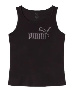 PUMA -CANOTTA JUNIOR (7 - 16 ANNI) NERA  ESS LOGO TANK RHINESTONE, 693911-01
