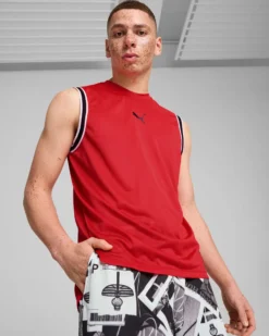 PUMA - CANOTTA ROSSA WINNING SHOT MESH TANK DA UOMO - 682784-02