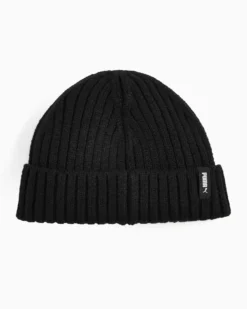 PUMA - Cappello invernale da pescatore a coste nero