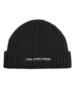 PUMA - Cappello invernale da pescatore a coste nero