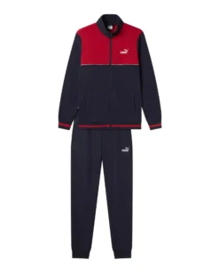 PUMA - COMPLETO TUTA  FULL ZIP BLU E ROSSA  ESSENTIAL TRACK SUIT FZ  DA UOMO,  688967-16