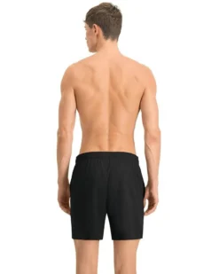 PUMA - Costume da bagno pantaloncino lunghezza media blu scuro con logo bianco