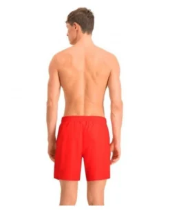 PUMA - Costume da bagno pantaloncino lunghezza media rosso con logo bianco - 100001385-002