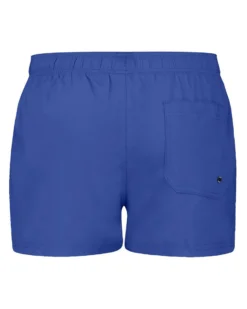 PUMA - Costume da bagno pantaloncino corto blu  con logo arancione fluo
