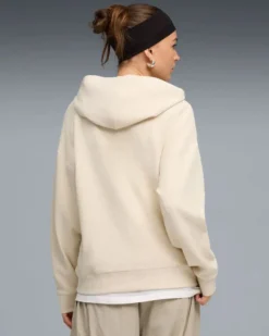 PUMA - FELPA CON CAPPUCCIO BEIGE  ESSENTIAL ELEVATED COMFORT HD - DA DONNA, 691814-87
