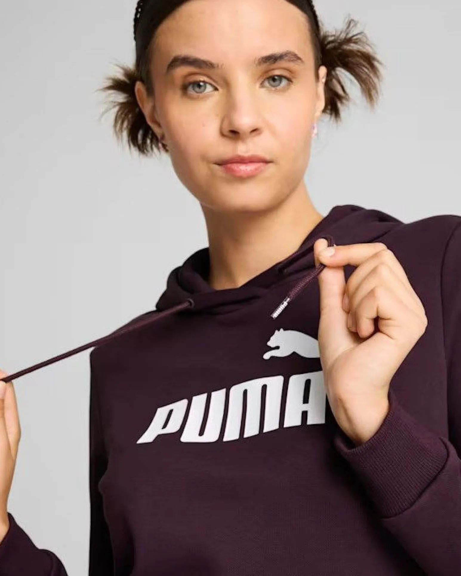 PUMA - FELPA CON CAPPUCCIO ESSENTIAL LOGO HOODIE FL VIOLA DA DONNA, 586789-46